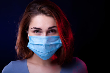Beauty Woman in Medical Mask