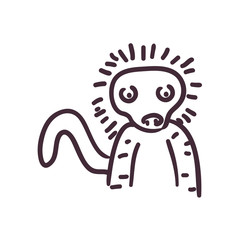 monkey cartoon line style icon vector design