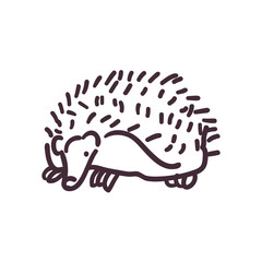 Fototapeta premium hedgehog cartoon line style icon vector design