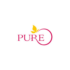 Pure Beauty Butterfly Circle Elegant Logo