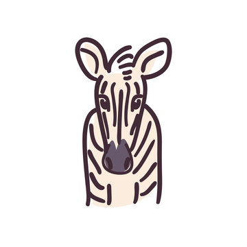 zebra cartoon flat style icon vector design