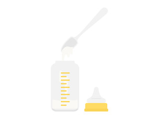 赤ちゃんのミルクを作るイラスト