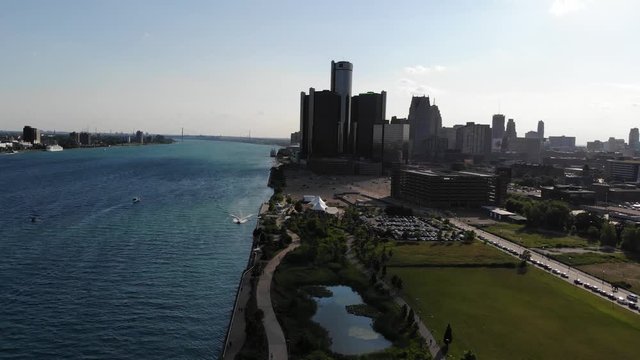Detroit River walk Skyline During Day