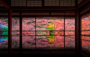 Deurstickers 京都　瑠璃光院の紅葉 © Route16