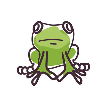 frog cartoon flat style icon vector design