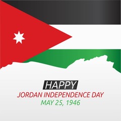 Happy Jordan Independence Day Design Vector Illustration