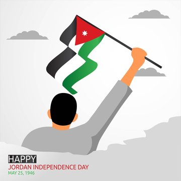 Happy Jordan Independence Day Design Vector Illustration