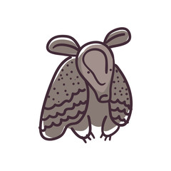 armadillo cartoon flat style icon vector design