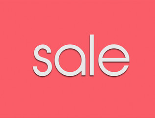 sale writting on pink  background. 3d illustration sale text