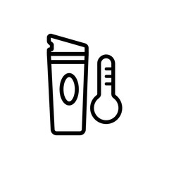 thermo cup high temperature icon vector. thermo cup high temperature sign. isolated contour symbol illustration