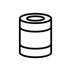 cylindrical copper can icon vector. cylindrical copper can sign. isolated contour symbol illustration