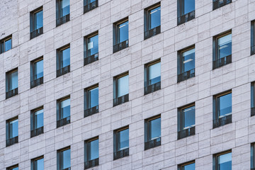 Rows of windows of an office building