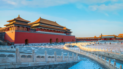Obraz premium Wumen (Meridian Gate) of the Forbidden City located in the north and it is the next gate after the Duanmen Gate