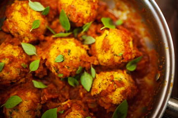 a delicious homemade recipe of vegetarian rissole in tomato sauce and basil