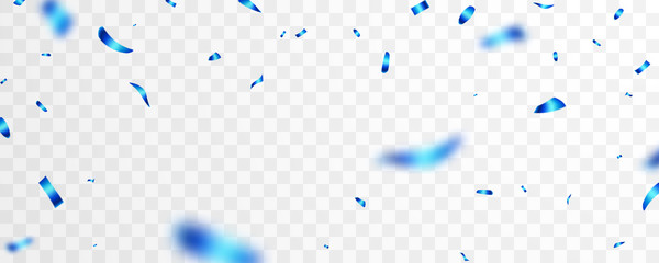 Celebration background template with confetti blue ribbons. luxury greeting rich card.