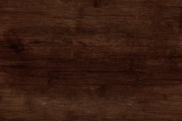 Fotobehang Hoge resolutie oude houten textuur en achtergrond. Bruin oud eikenhouten tafelblad met knopen en krassen. Donkere houten achtergrond voor het serveren van voedsel. © Papin_Lab