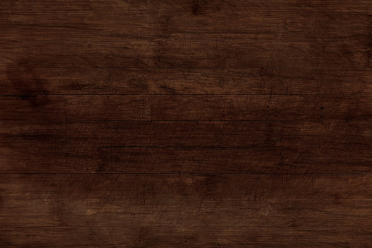 High Resolution Old Wooden Texture And Background. Brown Old Oak Wood Table Surface With Knots And Scratches. Dark Wooden Background For Serving Food.