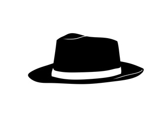 Cowboy hat graphic icon. Black cowboy hat sign isolated on white background. Vector illustration