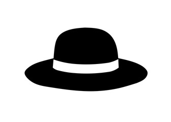 silhouette of Flat vector summer hat icon symbol sign