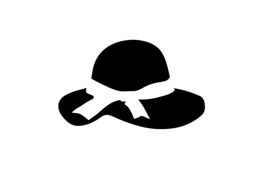 silhouette of Flat vector summer hat icon symbol sign