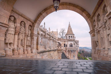 Obraz premium View of the Fisherman's Bastion in Budapest, Hungary