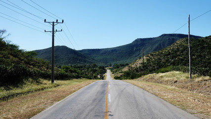 Long empty road with no cars
