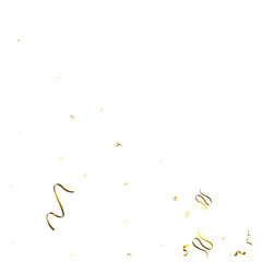 Holiday Serpentine. Gold Foil Streamers Ribbons.