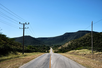 Long empty road with no cars