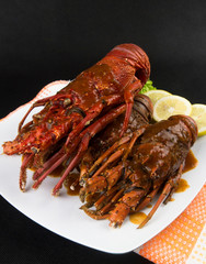 Grilled lobster with delicious seasonings.