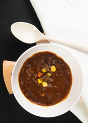 Chilli Con Carne on a white bowl