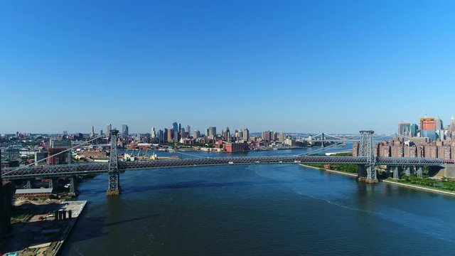 Gorgeous Shot Of The Williamsburg Bridge and Downtown Brooklyn