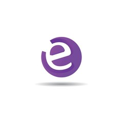 e Logo 3d Modern and Simple