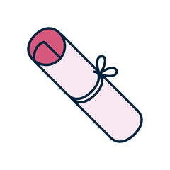 rolled parchment icon, line and fill style