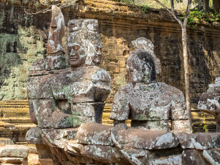 Decapitated Gods and Demons on the Victory Gate bridge - Siem Reap, Cambodia