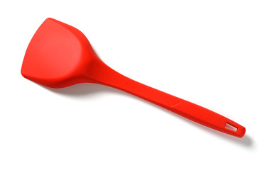 top view silicon spatula on white background