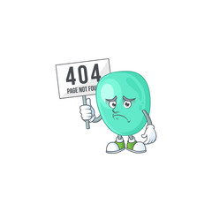 Sad face of staphylococcus aureus cartoon character raised up 404 boards
