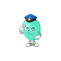 A dedicated Police officer of staphylococcus aureus mascot design style
