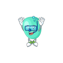 Mascot design concept of staphylococcus aureus wearing Diving glasses