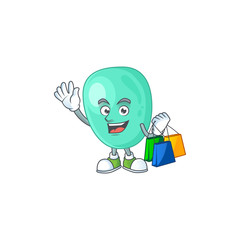 cartoon character concept of rich staphylococcus aureus with shopping bags