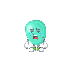 A weeping staphylococcus aureus cartoon character concept