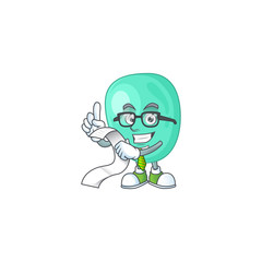 Mascot cartoon concept of staphylococcus aureus with menu list