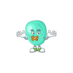Staphylococcus aureus mascot cartoon design with quiet finger gesture