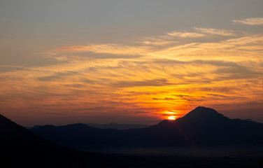 Phu Thok sunrise in the morning at Loei, Thailand