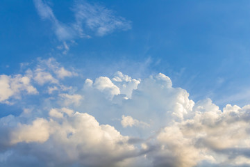 wonderful blue sky with fluffy clouds