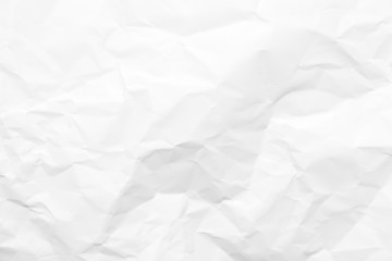 White crumpled paper texture background. Clean white paper. Top view.	
