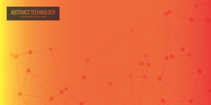 Vector banner design, network connection with lines and dots