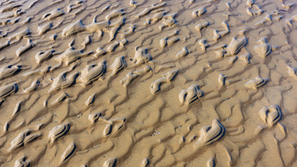 tiny sand dunes and water