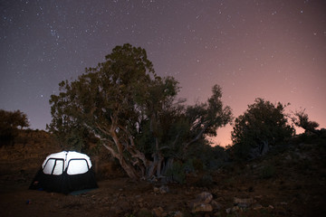 Fototapeta na wymiar camping by night