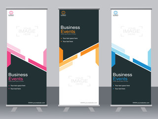 Business banner roll up set,standee banner template,Modern banner.