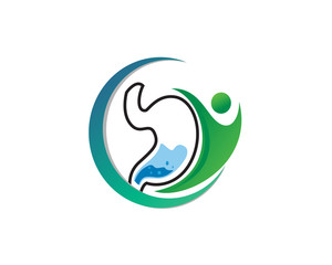 human stomach fit care logo design inspiration